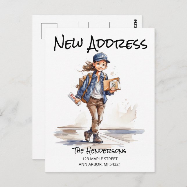 New Address Moving Announcement Postcard (Front/Back)