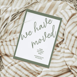 New Address Moving Announcement Sage Green