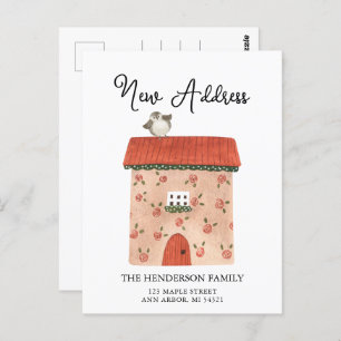 New Address New Home Moving Announcement Postcard
