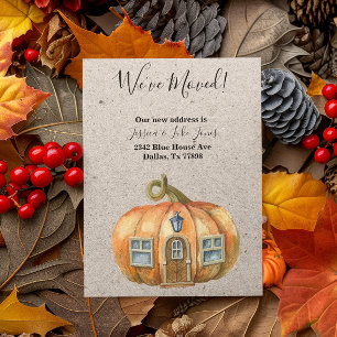 New Address Notice Moving Thanksgiving Pumpkin Ann Announcement Postcard