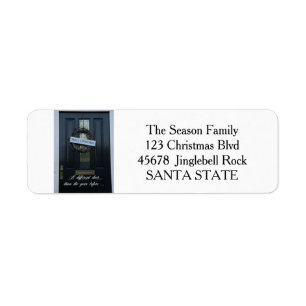 New Address ornament wreath Holiday Label Return Address Label