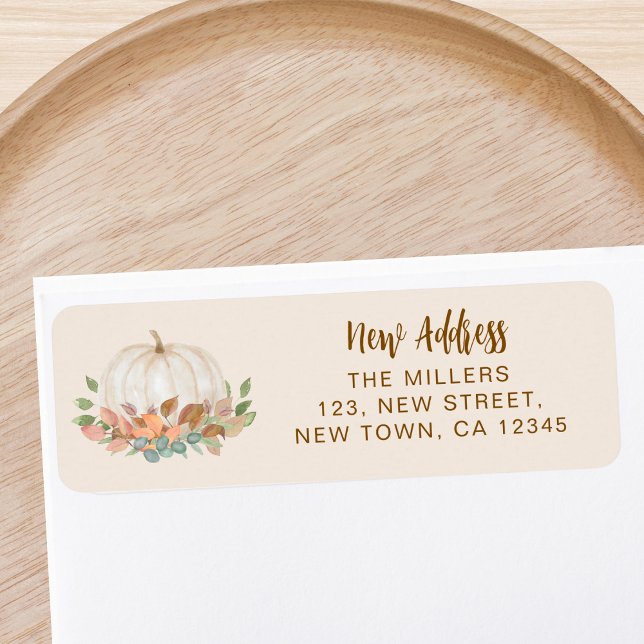 New Address Pumpkin Return Address  Label (Creator Uploaded)