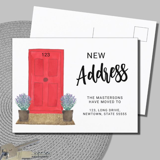 New Address Red Door Moving  Announcement Postcard (Creator Uploaded)
