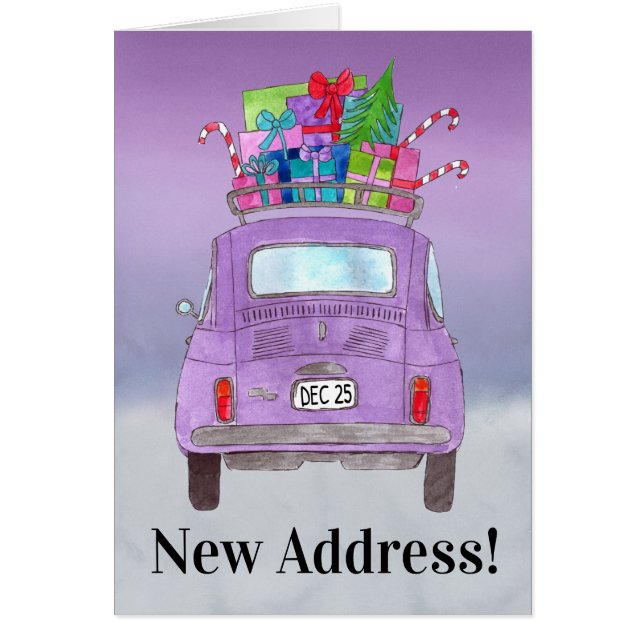 New Address Retro Fiat 500  with Christmas Gifts (Front)