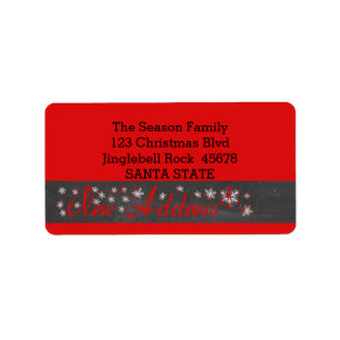 New Address Snowflake Christmas Label