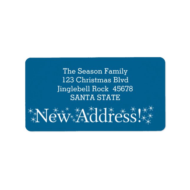 New Address Snowflake Christmas Label (Front)