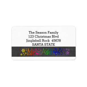 New Address Snowflake Christmas Label