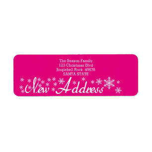 New Address Snowflake Christmas Return Address Label