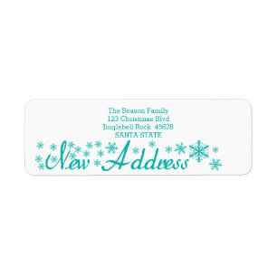 New Address Snowflake Christmas Return Address Label