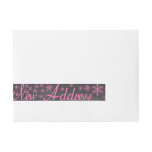 New Address Snowflake Christmas Wraparound Address Label