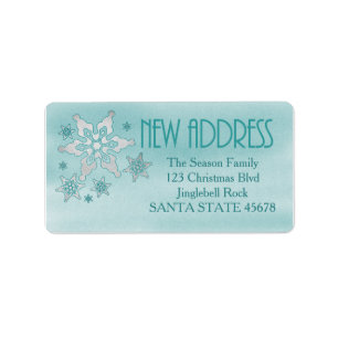 New Address snowflake Holiday Address Label