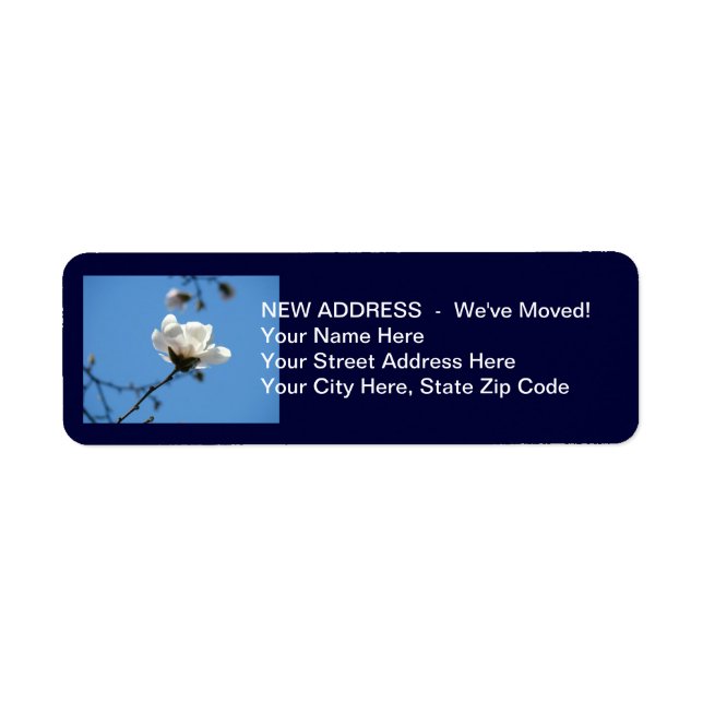 NEW ADDRESS sticker labels We've Moved! Blue (Front)