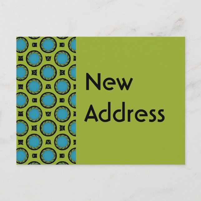 New Address Turquoise Green Announcement Postcard (Front)