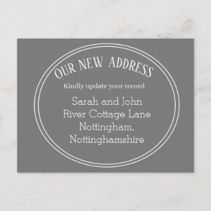 New Address We’ve Moved Announcement Grey Postcard
