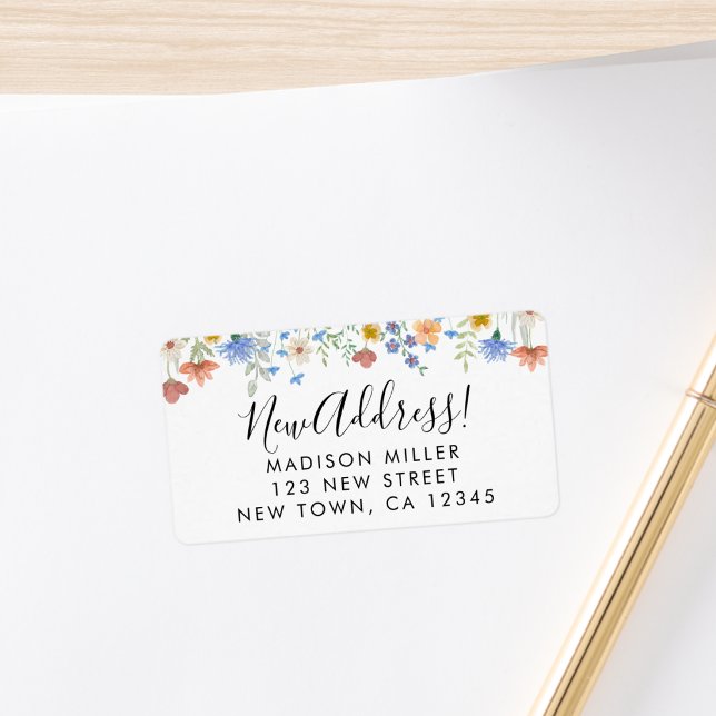 New Address Wildflowers Return Address Label (Creator Uploaded)