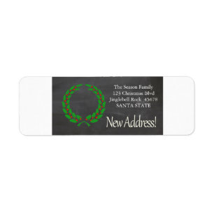 New Address x-mas wreath Holiday Label Return Address Label