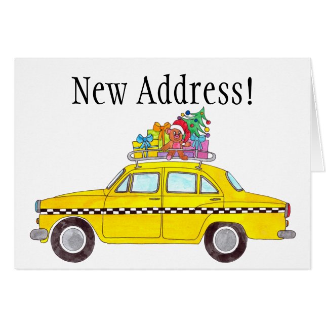 New Address Yellow Cab Taxi Christmas Gifts (Front Horizontal)