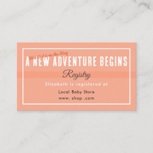 New Adventure Begins Peach Registry Enclosure Card