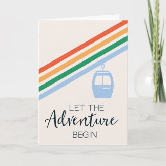 New Adventure Ski Mountain Retro Card