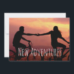 New Adventures Engagement Custom Photo wedding Save The Date<br><div class="desc">Celebrate the beginning of a new chapter with our "New Adventures Engagement Custom Photo Wedding Save The Date" card. This horizontal format card offers a perfect canvas to showcase your love story and announce your exciting engagement to your nearest and dearest. Personalise this card with your favourite photo, capturing the...</div>