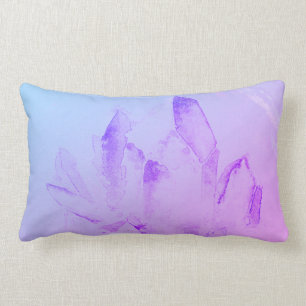 *~* New Age Abstract Modern Watercolor Crystals Lumbar Cushion