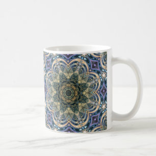 New Age Bohemian Yoga Blue Purple Mandala Coffee Mug
