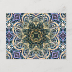 New Age Bohemian Yoga Blue Purple Mandala Postcard