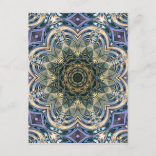 New Age Bohemian Yoga Blue Purple Mandala Postcard