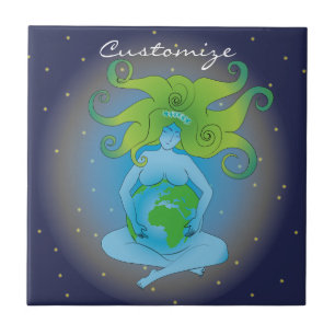 New Age Gaia Goddess Thunder_Cove Ceramic Tile