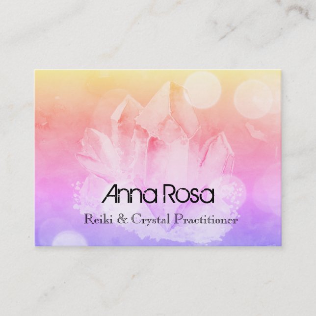 *~* New Age Healer Reiki Crystal Yoga Reiki Master Business Card (Front)