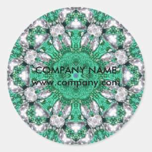 New Age Yoga Instructor emerald green Mandala Classic Round Sticker