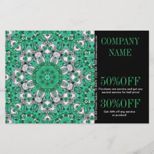 New Age Yoga Instructor emerald green Mandala Flyer