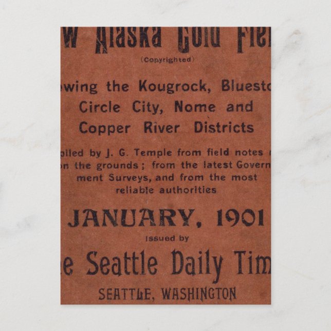 New Alaska gold fields Postcard (Front)
