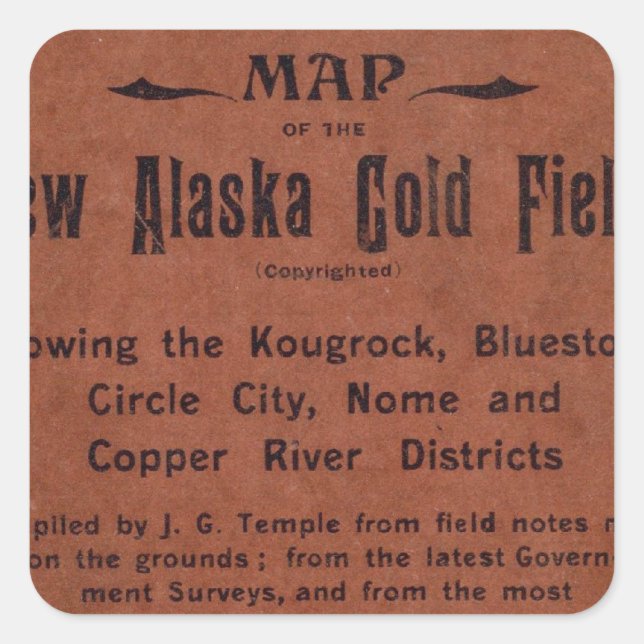 New Alaska gold fields Square Sticker (Front)