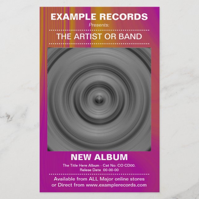 New Album Launch - Colour Textured Flyer (Front)