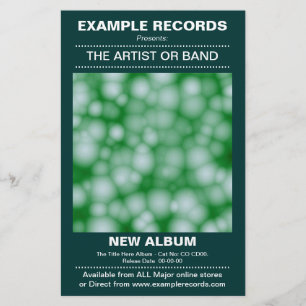 New Album Launch - Dark Green Flyer