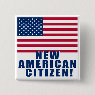 New American Citizen Gifts and Tshirts 15 Cm Square Badge