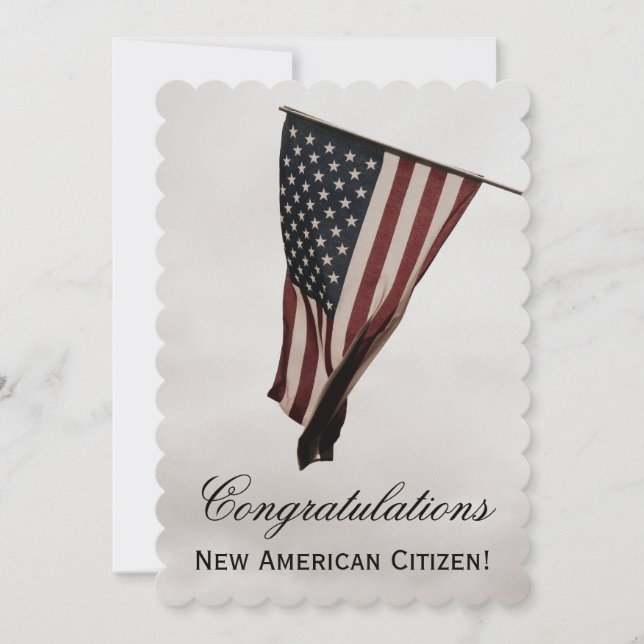 New American Citizen+U.S. Flag-Celebration Party Invitation (Front)