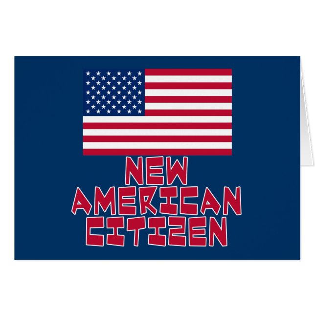 New American Citizen with American Flag (Front Horizontal)