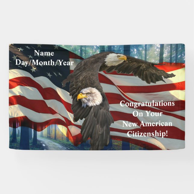 New American Citizenship Congratulations  Banner (Horizontal)