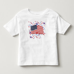 New American Flag and Fireworks   Toddler T-Shirt