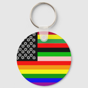 New American Flag Key Ring