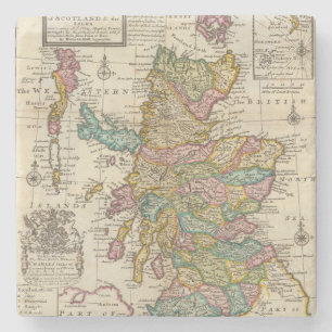 New and correct map of Scotland and the Isles Stone Coaster