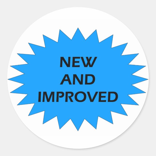 NEW AND IMPROVED Blue Star Classic Round Sticker (Front)