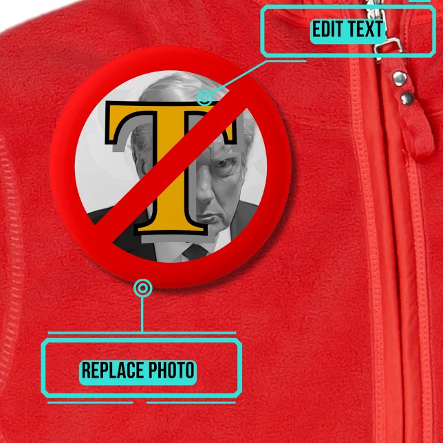 New Anti-Trump Symbol 6 Cm Round Badge (Please enjoy all designs in our collection celebrating pride in the Democratic party.)