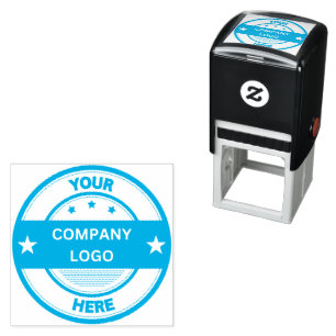 NEW! Approved! Self Inking Stamp - Light Blue ink