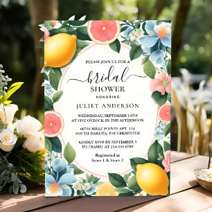 New Arch Food Fun Fruit Lime Lemon Bridal Shower Invitation