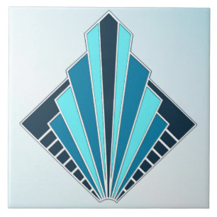 New Art Deco Ceramic (Blue) Ceramic Tile