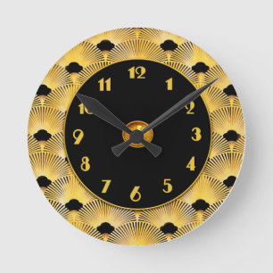 New Art Deco Wall Fan Style Round Clock