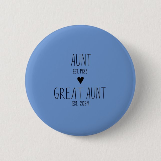 New Aunt Gift, Baby Shower Gift, Pregnancy Reveal 6 Cm Round Badge (Front)